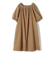 SHIPS Primary Navy Label:へム ステッチ オフショル ワンピース