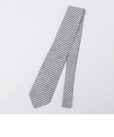 BREUER: リネン デニム ストライプ ネクタイ