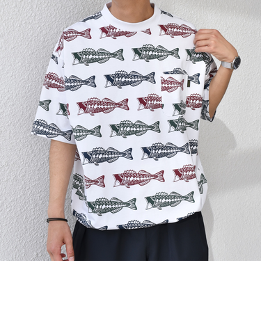 【SHIPS any別注】Phatee: オーガニックコットン パターン プリント スピンドル ポケット Tシャツ◇