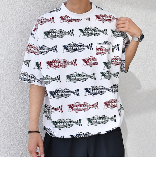 【SHIPS any別注】Phatee: オーガニックコットン パターン プリント スピンドル ポケット Tシャツ◇