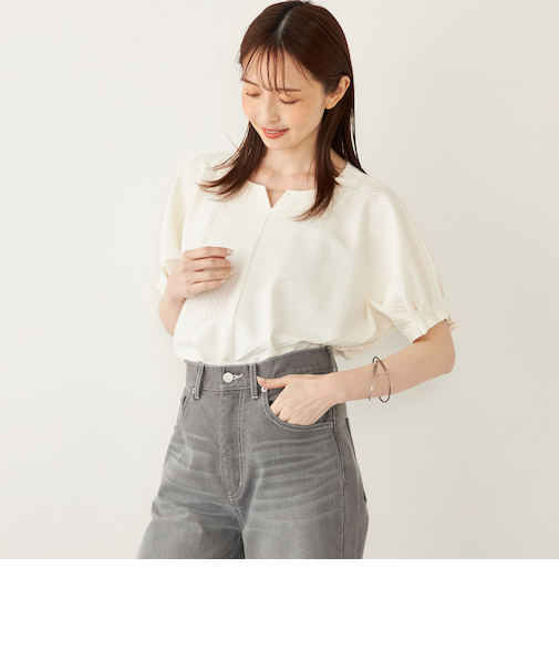 SHIPS Colors:〈接触冷感・UVカット〉クールタッチ トタンテレコ トップス◇