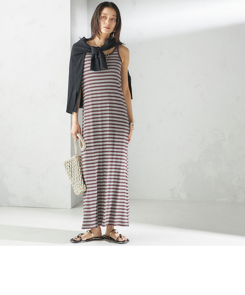 【SHIPS別注】miller:〈洗濯機可能〉ボーダー タンクトップ ワンピース