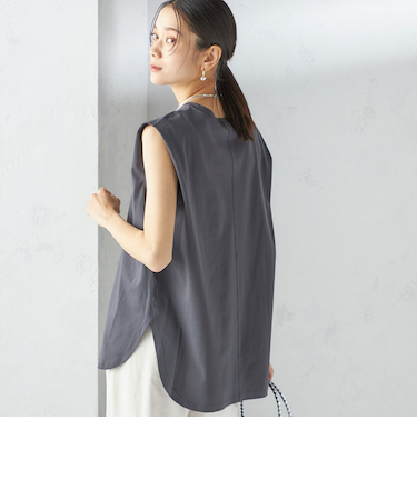 〈接触冷感〉ポンチ ノースリーブ プルオーバー