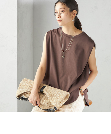 〈接触冷感〉ポンチ ノースリーブ プルオーバー