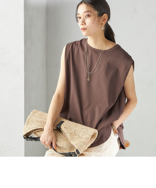 〈接触冷感〉ポンチ ノースリーブ プルオーバー