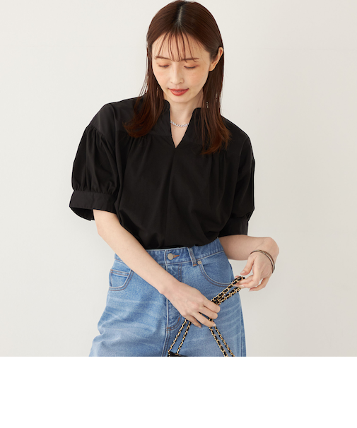 SHIPS Colors:〈手洗い可能〉ハイツイスト コンビ スキッパー プルオーバー