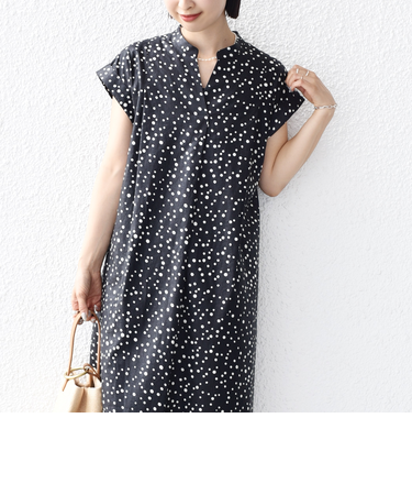 【WEB限定】〈手洗い可能〉リネン レーヨン コーティング ワンピース