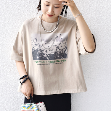 【SHIPS別注】81BRANCA:フォト ワイド TEE