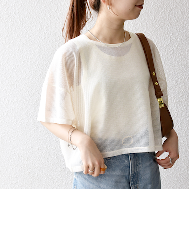 SHIPS any:〈手洗い可能〉メッシュ シアー ワイド TEE × タンク セット