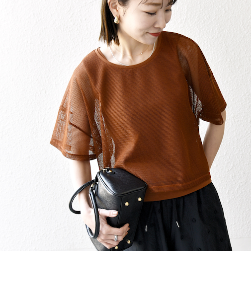 SHIPS any:〈手洗い可能〉メッシュ シアー ワイド TEE × タンク セット