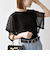 SHIPS any:〈手洗い可能〉メッシュ シアー ハンカチ スリーブ ドッキング TEE