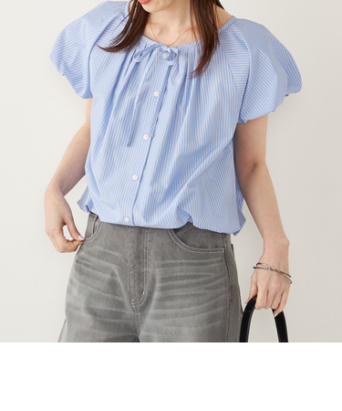 SHIPS Colors:〈洗濯機可能〉バルーンスリーブ ブラウス