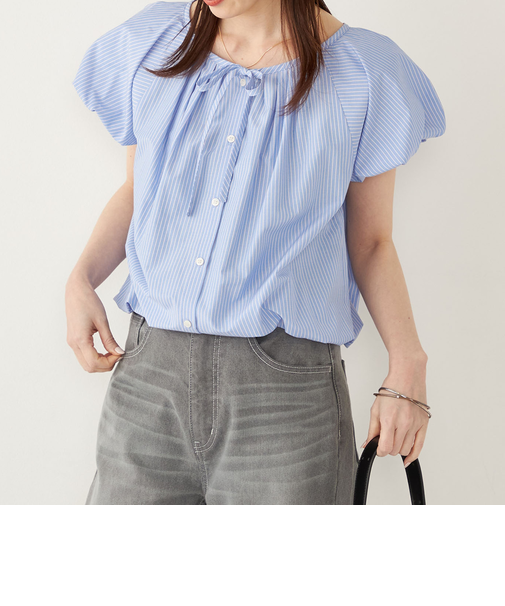 SHIPS Colors:〈洗濯機可能〉バルーンスリーブ ブラウス