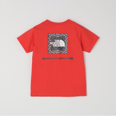 THE NORTH FACE: スクエア バンダナ バックプリント ロゴ Tシャツ <KIDS>