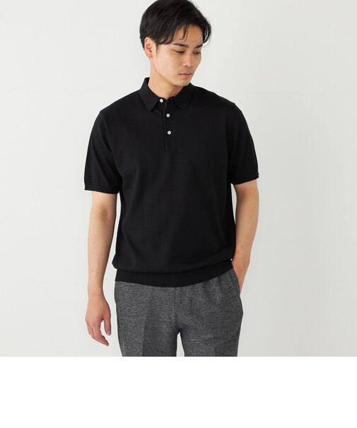 SHIPS Colors:〈洗濯機可能〉14G 天竺 ニット ポロシャツ