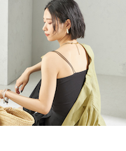 〈接触冷感〉ベア フライス カップ付 2ストラップ キャミ