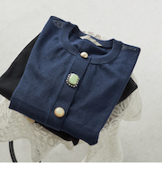 TORRAZZO DONNA:〈手洗い可能〉ビジュー シアー カーディガン