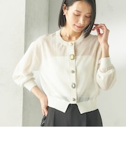 《一部追加予約》TORRAZZO DONNA:〈手洗い可能〉ビジュー シアー カーディガン