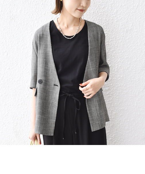 2WAY サテン × カットソー スクエア タンクトップ