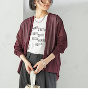 〈手洗い可能〉18G コットン ナイロン Vネック 1 ボタン カーディガン