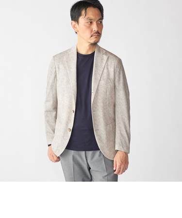 SHIPS: ジャージー ヘリンボーン プリント ライト ジャケット