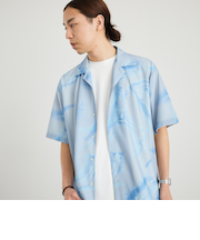 City Ambient Products: オープン カラー メッシュ プリント シャツ
