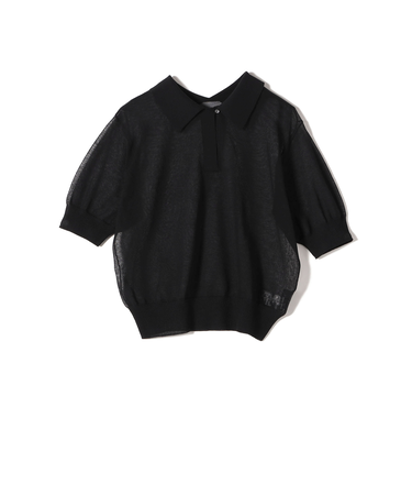 SHIPS Primary Navy Label:〈手洗い可能〉NOIR POLO ニット