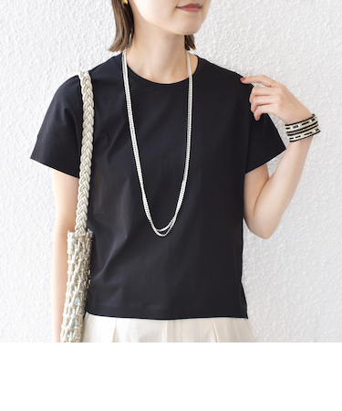 〈接触冷感 / UVカット〉コクーン フレンチ スリーブ プルオーバー