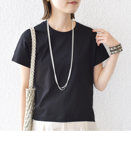 〈接触冷感 / UVカット〉コクーン フレンチ スリーブ プルオーバー