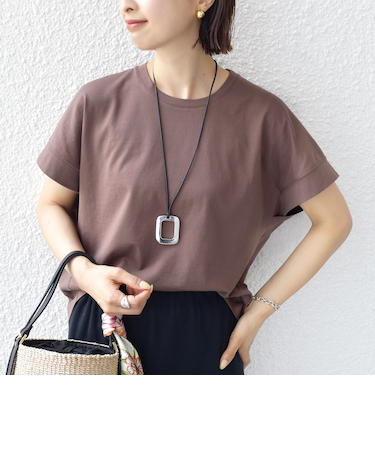 〈接触冷感 / UVカット〉コクーン フレンチ スリーブ プルオーバー