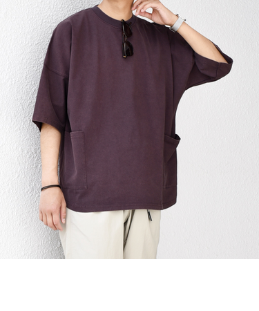 【SHIPS any別注】Champion: ブリーチ ドルマン キャンプポケット Tシャツ◇