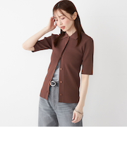 SHIPS Colors:〈手洗い可能〉リブ ショートスリーブ ニット ポロ