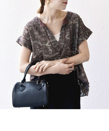 《一部追加予約》SHIPS any:〈手洗い可能〉メッシュ ジャカード カフタン スキッパー ブラウス