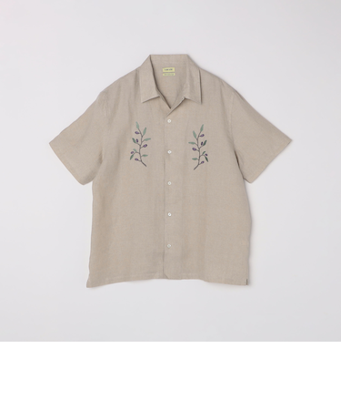 DE BONNE FACTURE: EMBROIDERED CAMP COLLAR SHORT SLEEVE