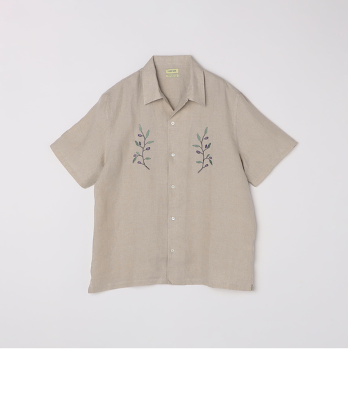 DE BONNE FACTURE: EMBROIDERED CAMP COLLAR SHORT SLEEVE