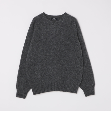 【SHIPS別注】HARLEY OF SCOTLAND: ウール シャギー クルーネック ニット