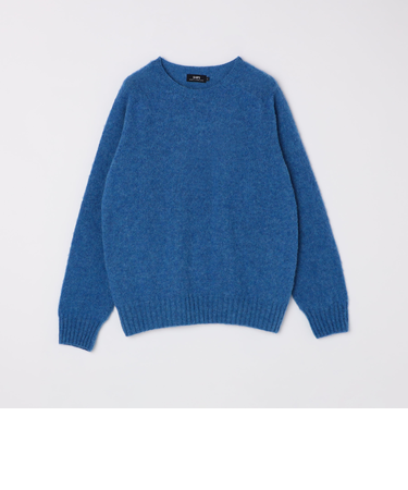 【SHIPS別注】HARLEY OF SCOTLAND: ウール シャギー クルーネック ニット