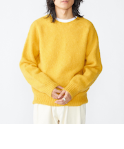 【SHIPS別注】HARLEY OF SCOTLAND: ウール シャギー クルーネック ニット