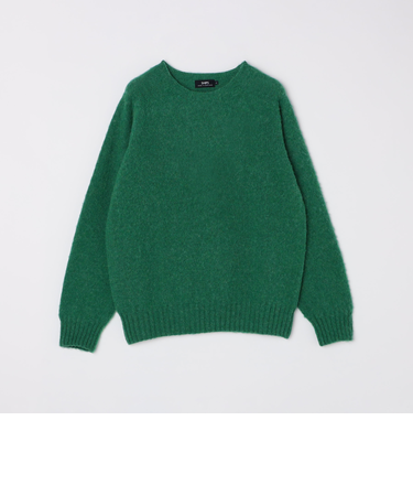 【SHIPS別注】HARLEY OF SCOTLAND: ウール シャギー クルーネック ニット