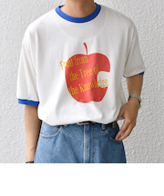 SCREEN STARS: レトロ プリント リンガー Tシャツ◇
