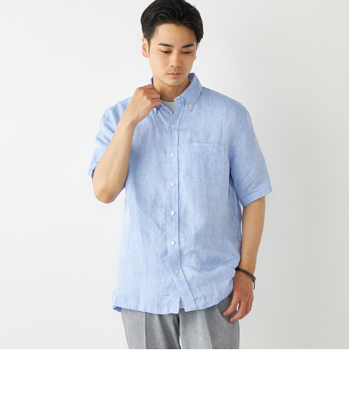 SHIPS Colors:リネン ボタンダウン ショートスリーブ シャツ