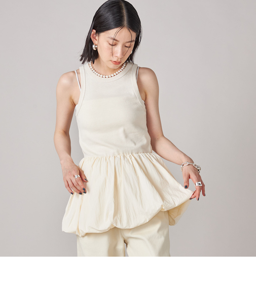 SHIPS NINE CASE:〈洗濯機可能〉バブル ヘム トップス