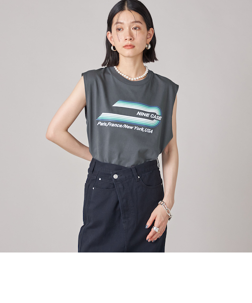【シップス　ウィメン】SHIPS NINE CASE:ロゴ ノースリーブ TEE SHIPS NINE CASE:ロゴ ノースリーブ TEE｜シップスの通販｜&mall