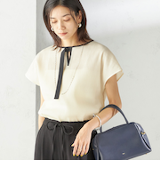 〈手洗い可能〉ウェーブ プリーツ 前後 2WAY ブラウス