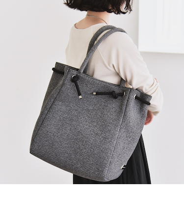 quaranciel: パンチング ロープ デザイン トート バッグ（A4対応）