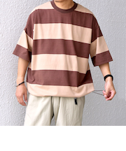 SHIPS any: ワイド カラー ボーダー スピンドル Tシャツ◇