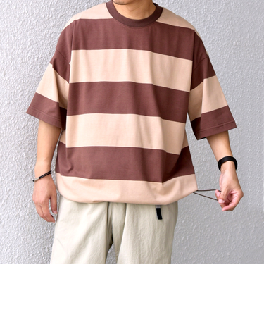 SHIPS any: ワイド カラー ボーダー スピンドル Tシャツ◇