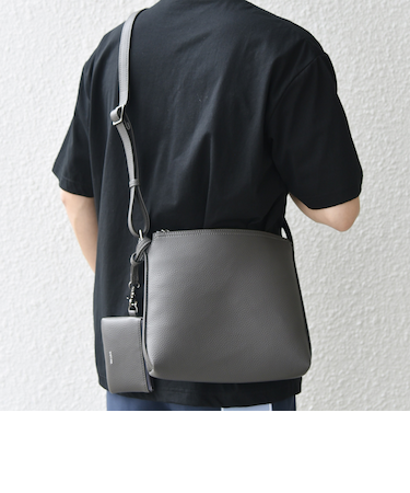 SHIPS any: スプリット レザー ミディアム ショルダーバッグ (カードケース付き)◆