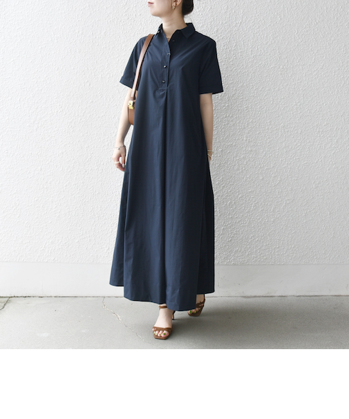 SHIPS any:〈洗濯機可能〉タイプライター スキッパー フレア シャツ ワンピース