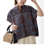 《一部追加予約》SHIPS any:〈手洗い可能〉エンブロイダリー レース シアー フレンチスリーブ シャツ